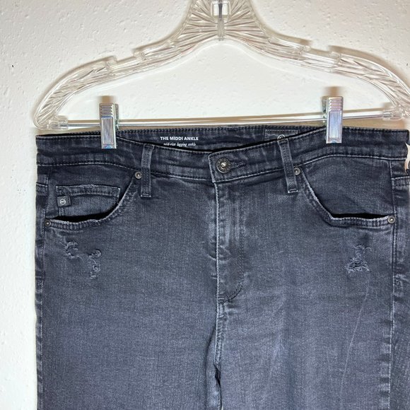 AG Adriano Goldschmied‎ The Midi Ankle Distressed Black Jeggings - Picture 4 of 7